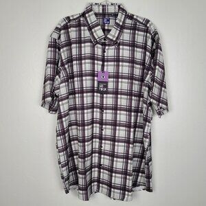 Westport Size 3XMT No Tuck Button Shirt Short Sleeve Stretch Performance Plaid
